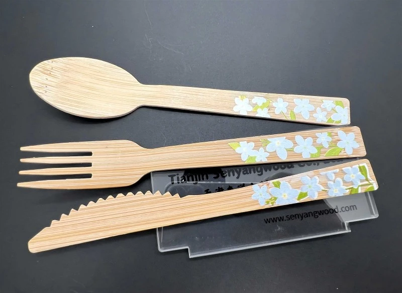 bamboo cutlery with UV logo 3 bamboo cutlery with UV logo 3