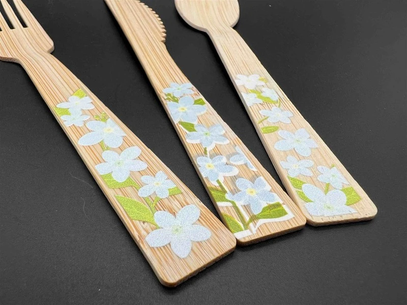bamboo cutlery with UV logo 1 bamboo cutlery with UV logo 1